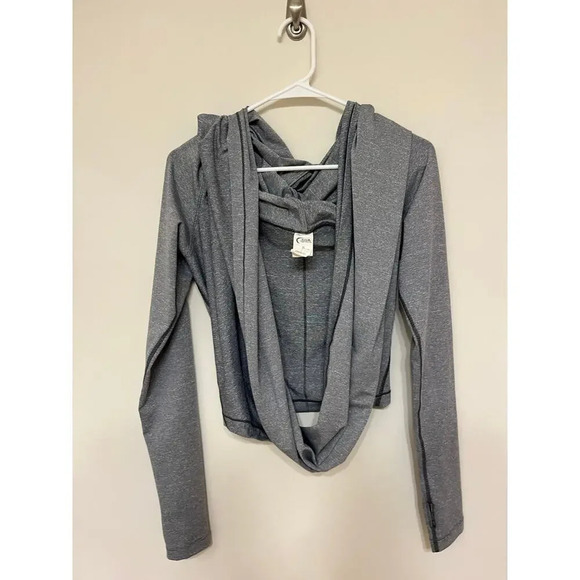zyia active yoga gray cowl neck shall small - Picture 2 of 4